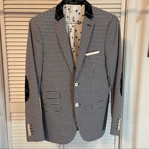Navy gingham spring sportcoat